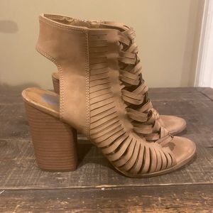 Tan chunky heels